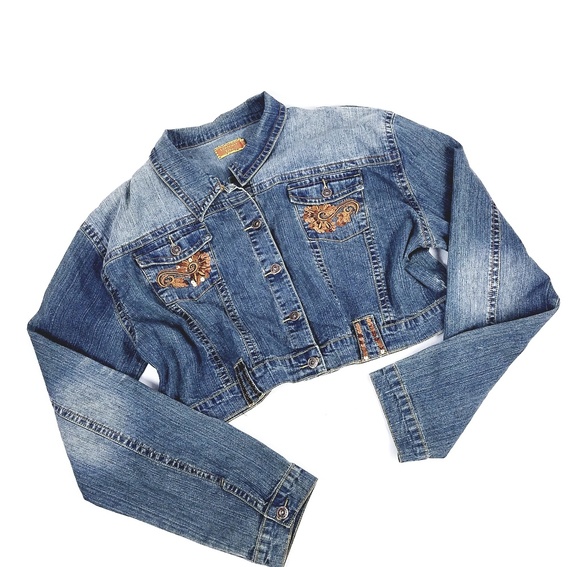 plus size half jean jackets